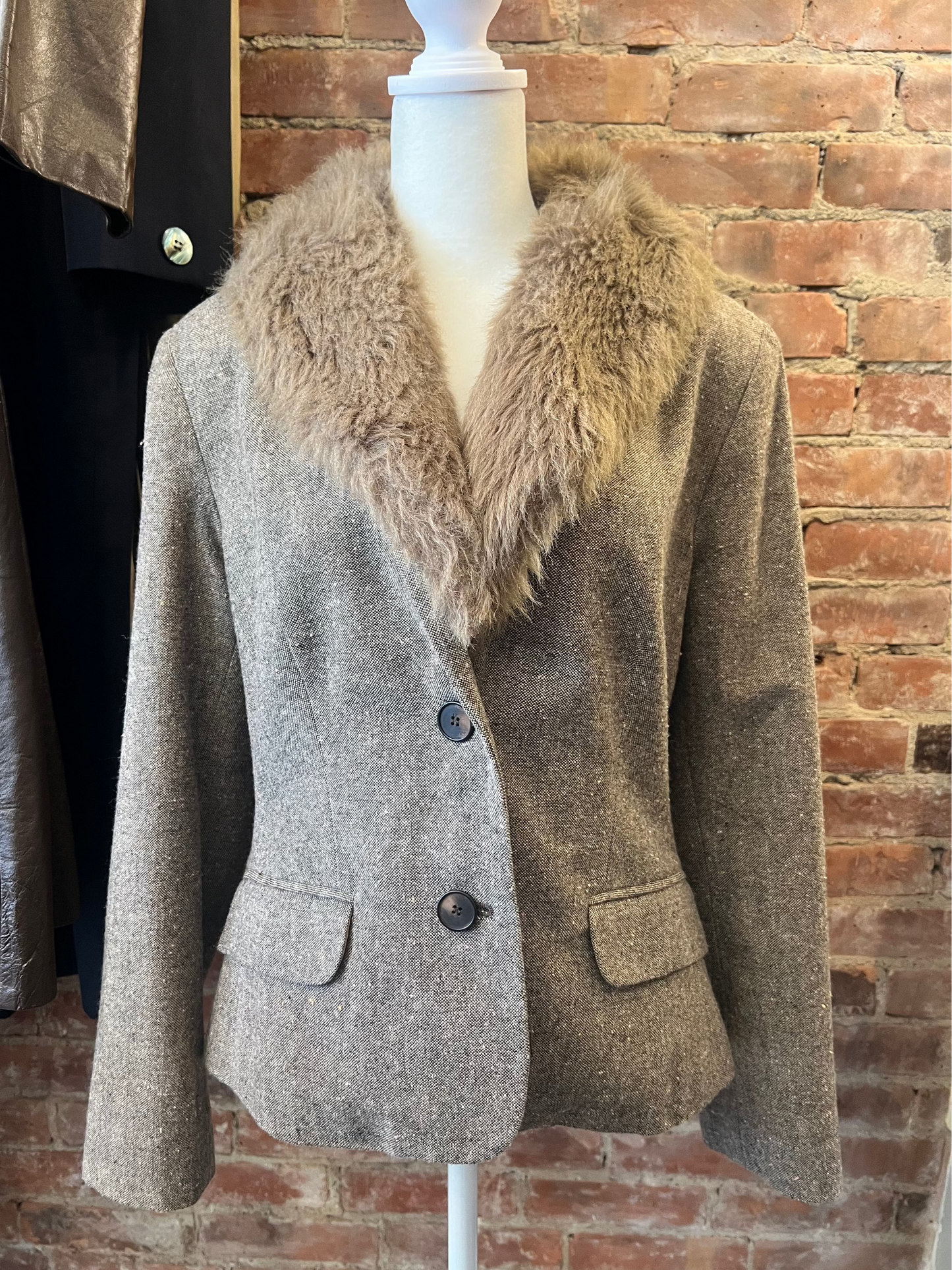 2000s Norton McNaughton Fur Collar Blazer