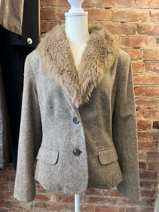 2000s Norton McNaughton Fur Collar Blazer
