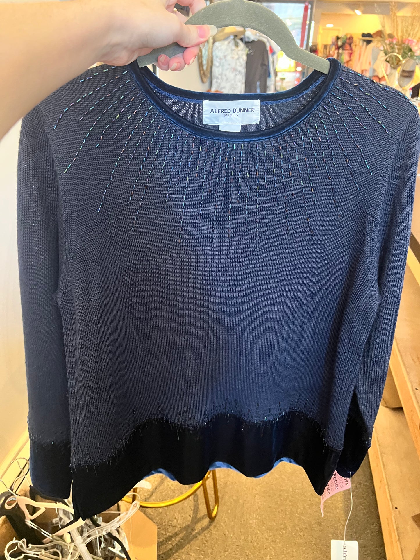 80s/90s NWT Alfred Dunner Beaded Velvet Sweater