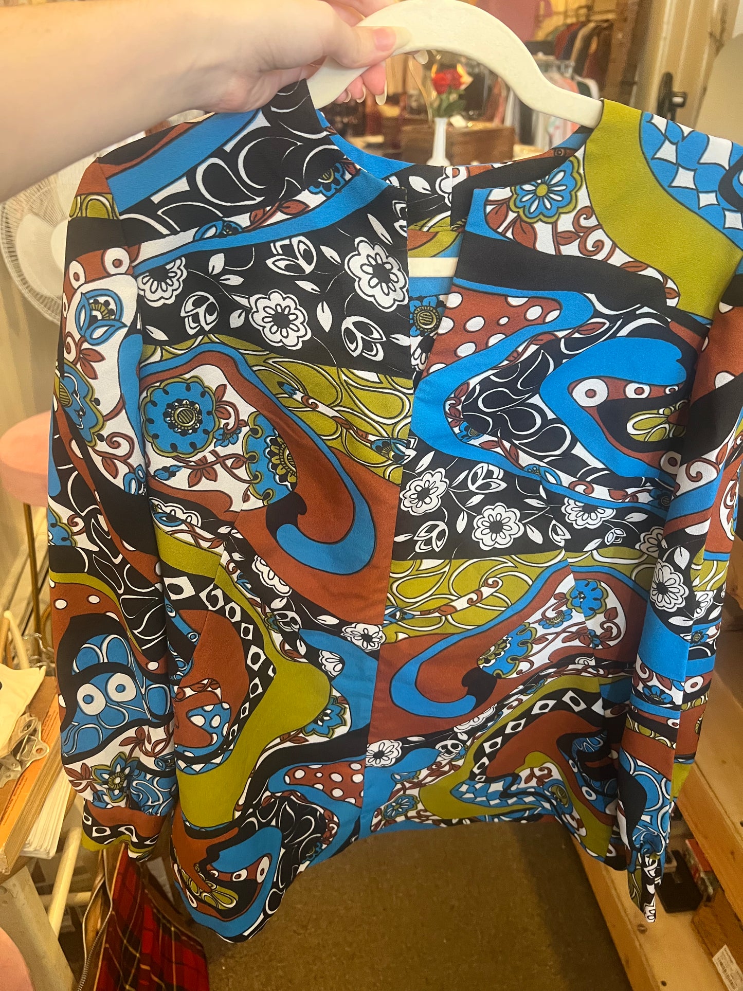 70s Printed Blouse