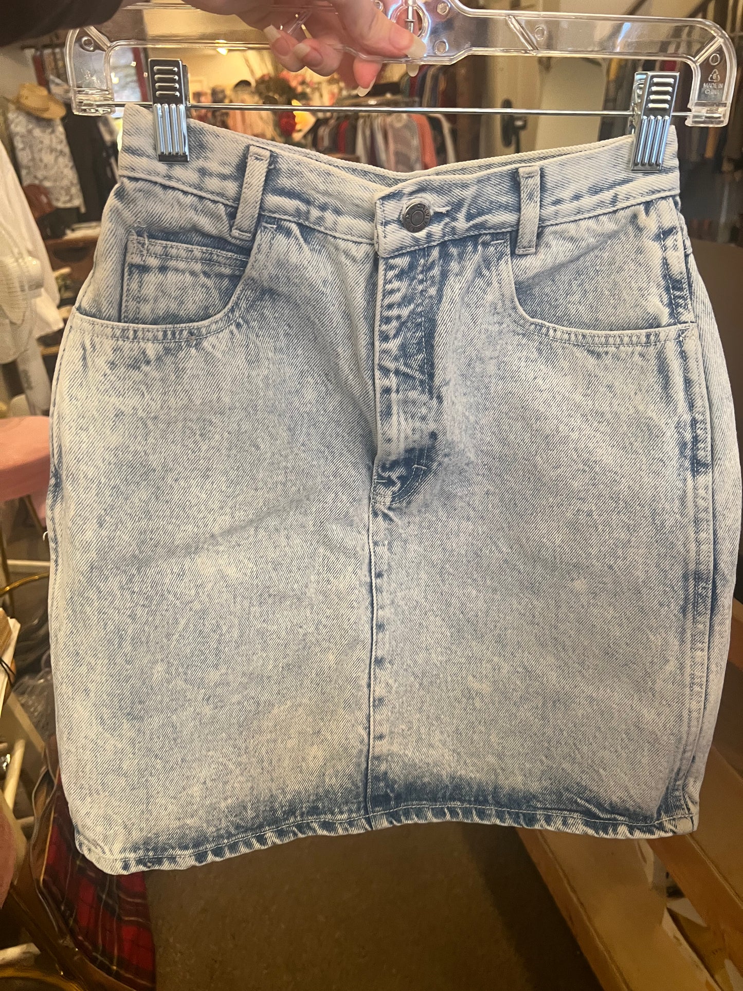 80s Calvin Klein Acid Wash Denim Skirt