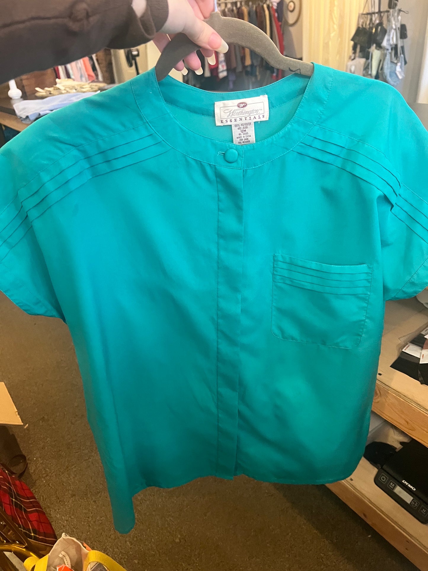80s Worthington Essentials Short Sleeve Blouse