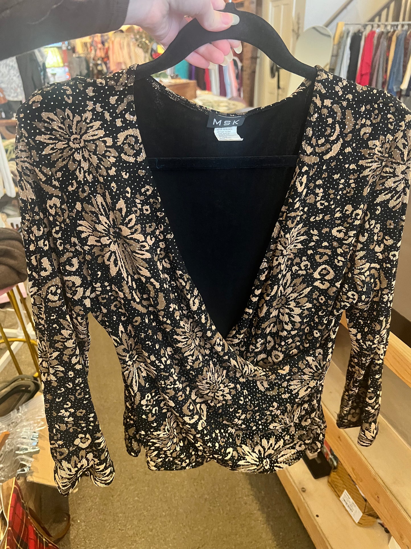 90s MSK Sparkle Wrap Top