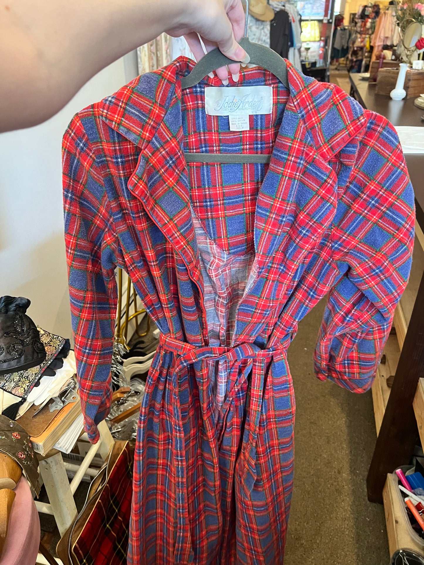 90s Jodie Arden Plaid Robe