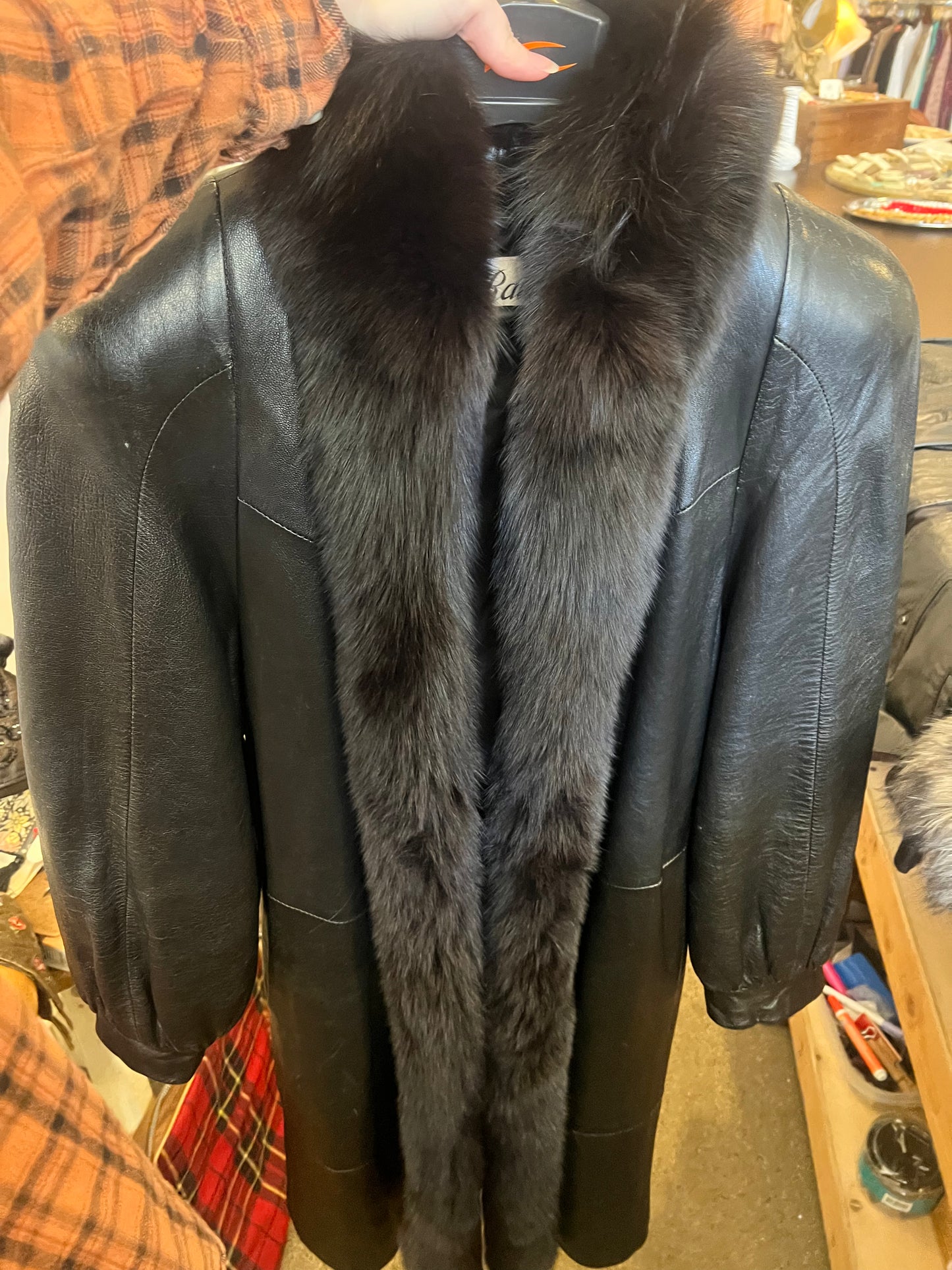 80s Rallee Fox Fur Lined Leather Jacket