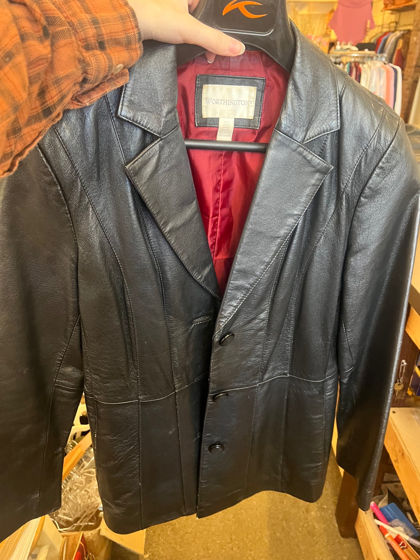 90s Worthington Blazer Style Leather Jacket