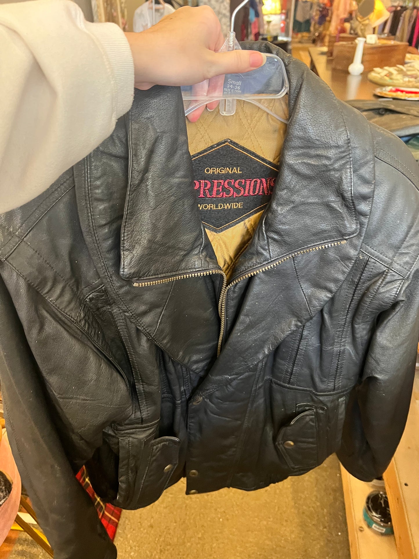 90s Expressions Worldwide Leather Jacket