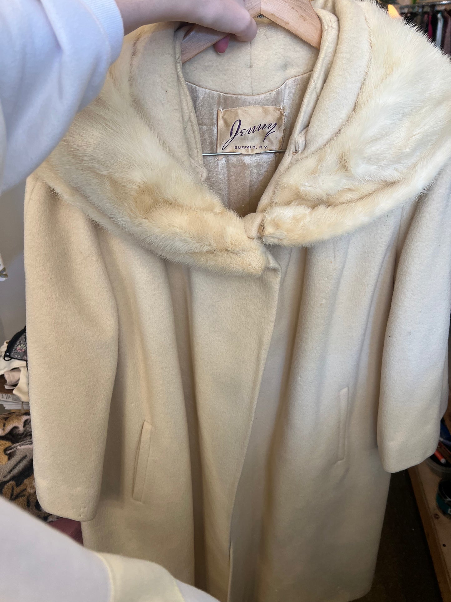 50s/60s Jenny Wool and Fur Coat
