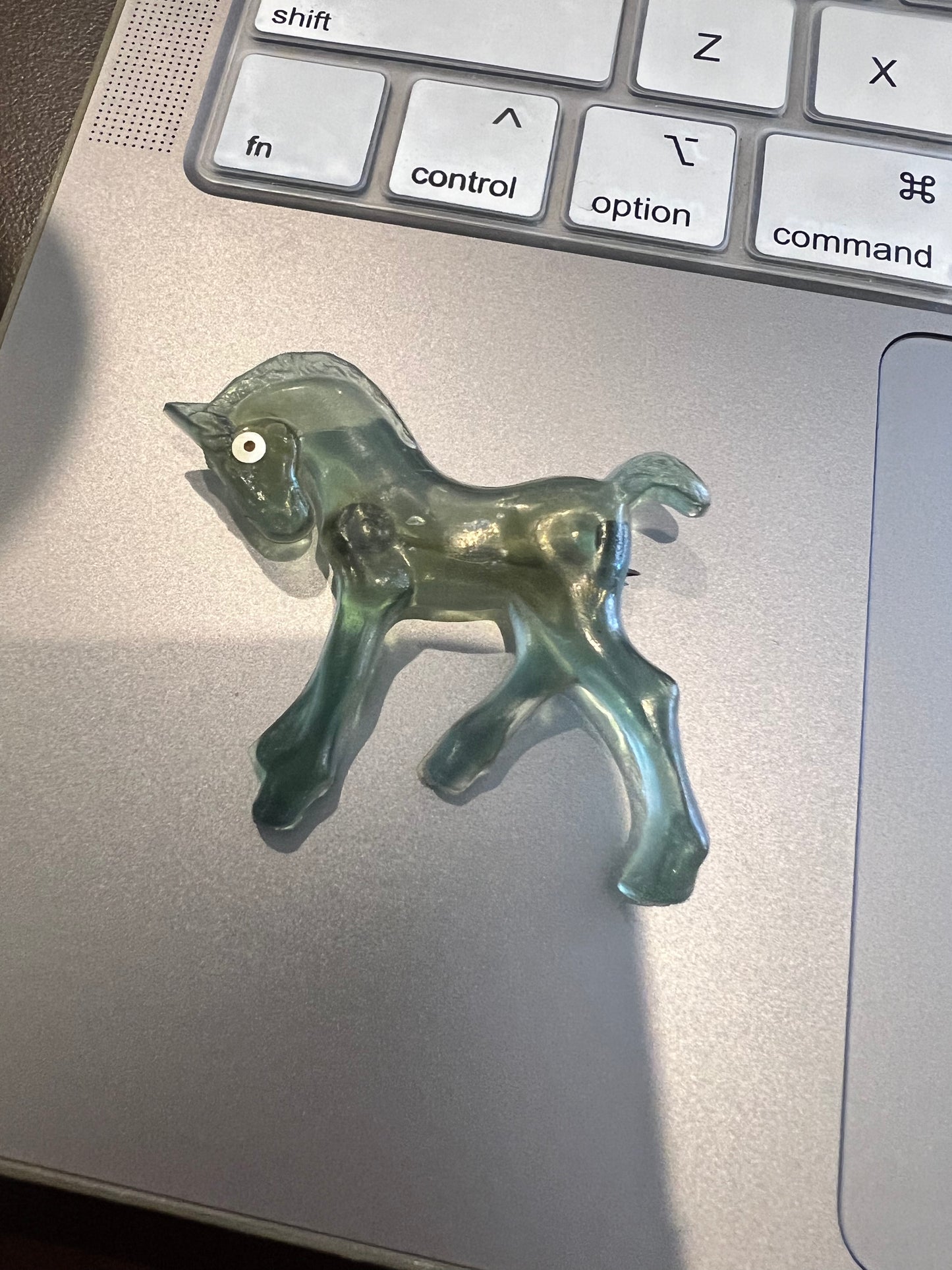Vintage Clear Horse Brooch