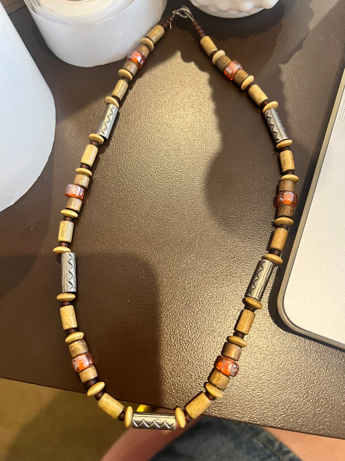 Vintage Wood Beaded Necklace