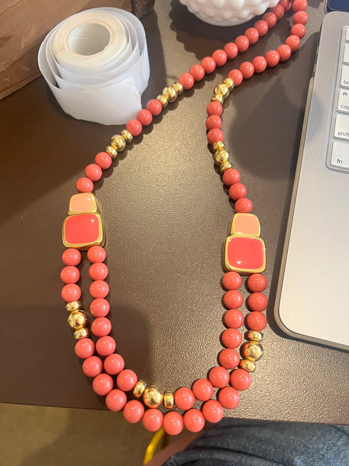 80s Napier Bead Enamel Necklace