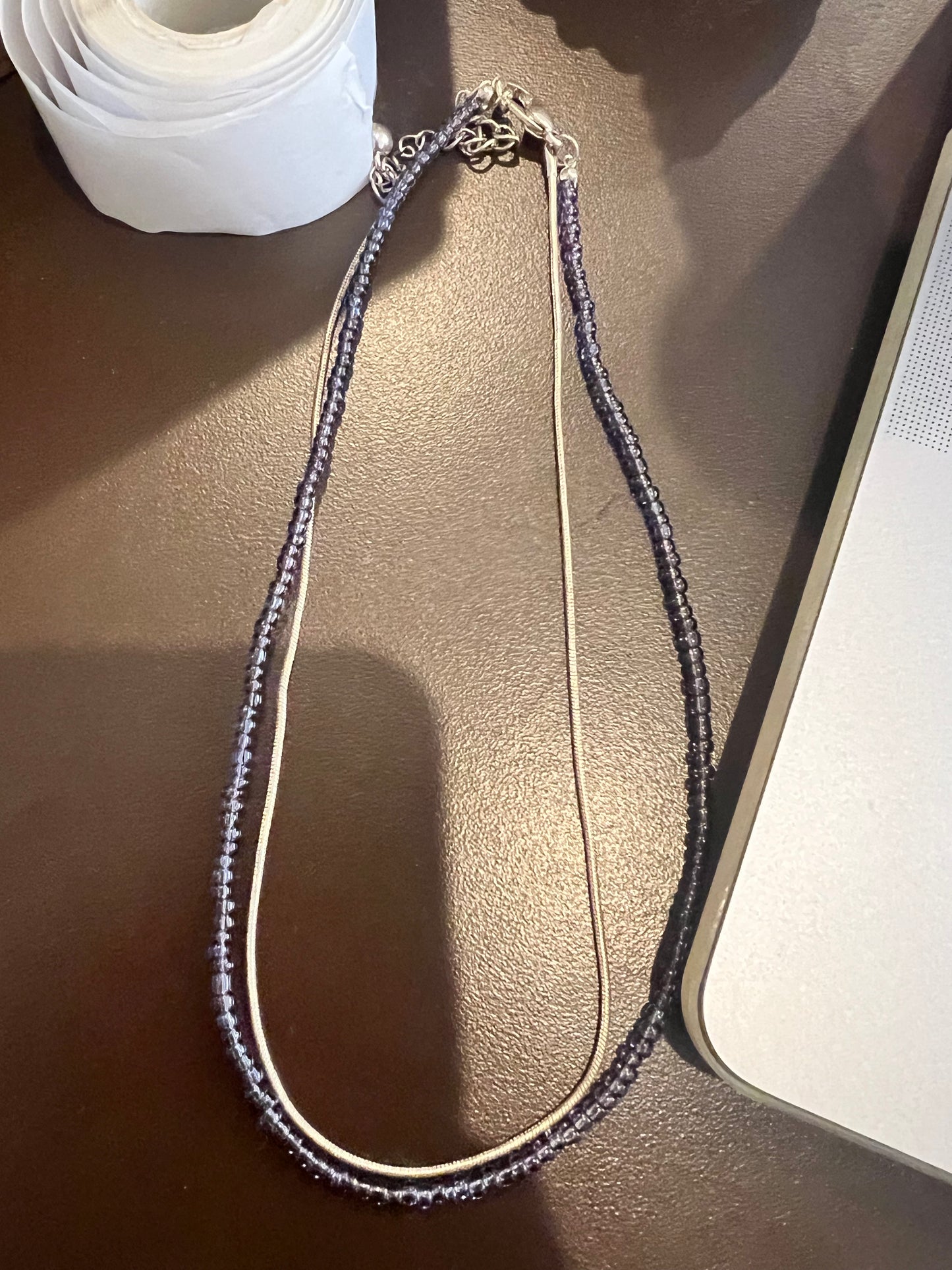 Vintage Beaded & Silver Layered Necklace