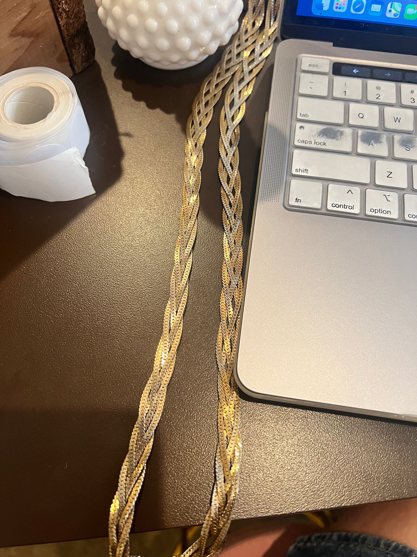 Vintage Braided Mixed Metal Chain Necklace