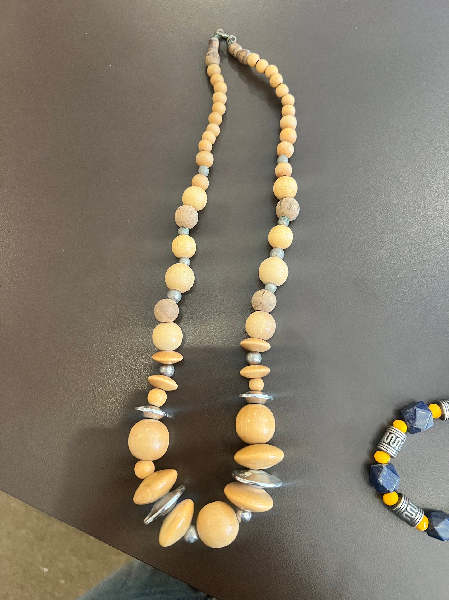 Vintage Wood Beaded Necklace