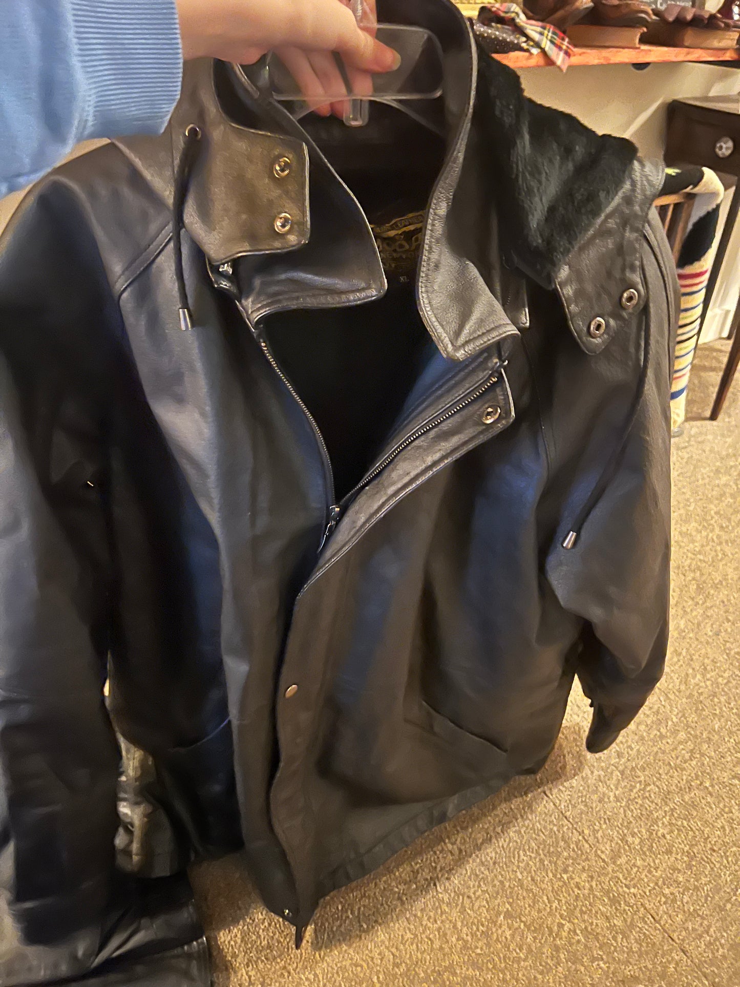 90s Modal New York Leather Jacket