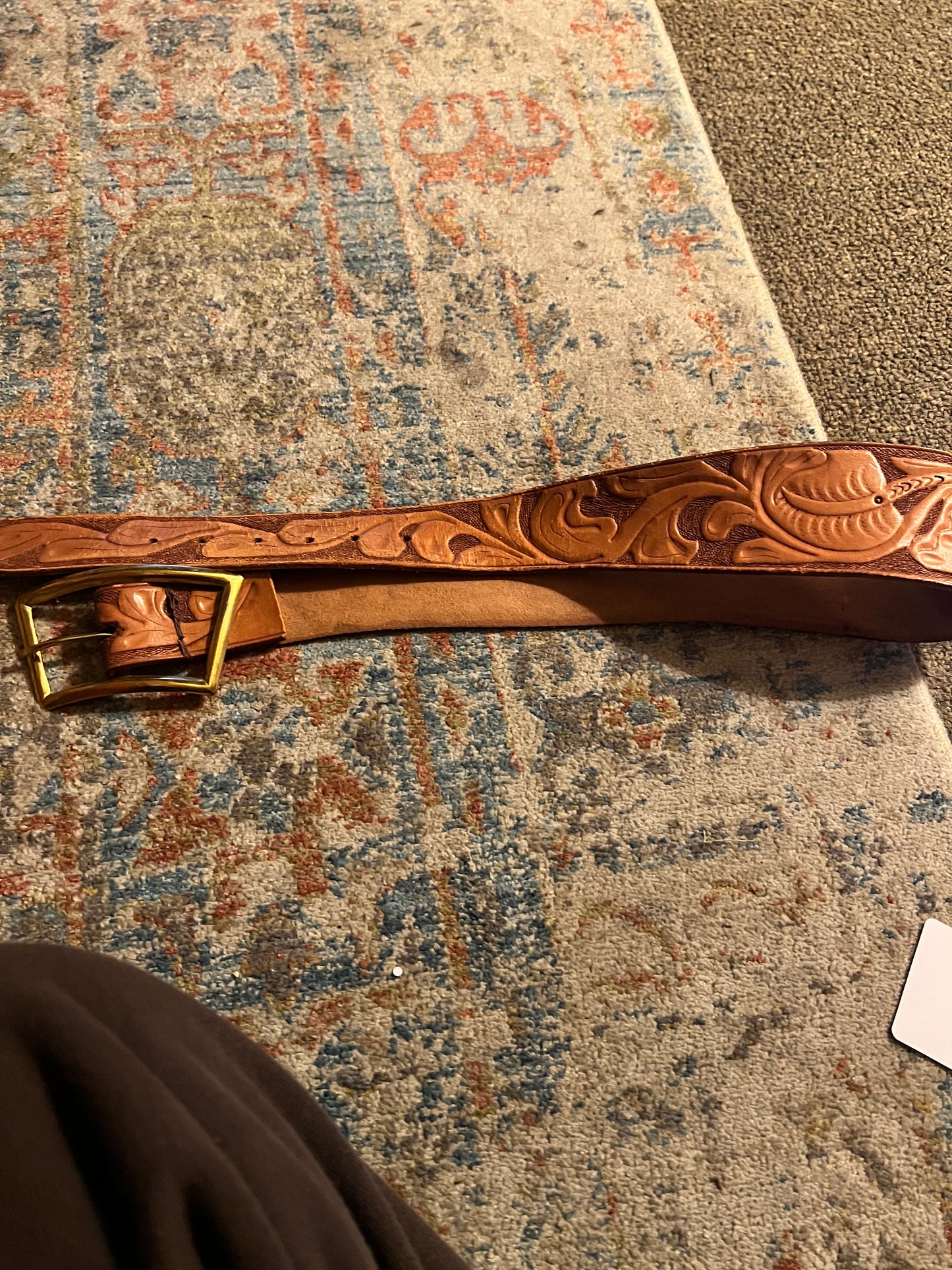 Vintage Hand Tooled Belt