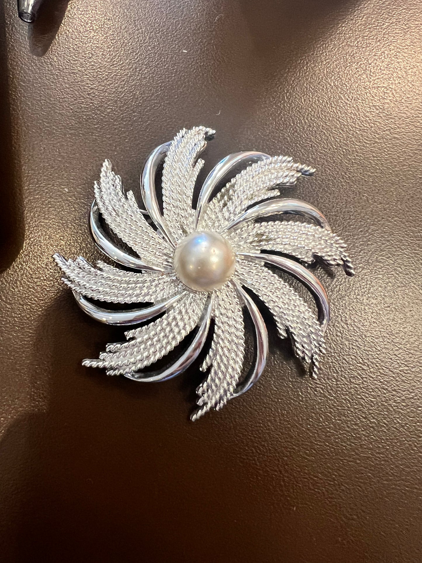 Vintage Sarah Coventry Twisted Faux Pearl Brooch