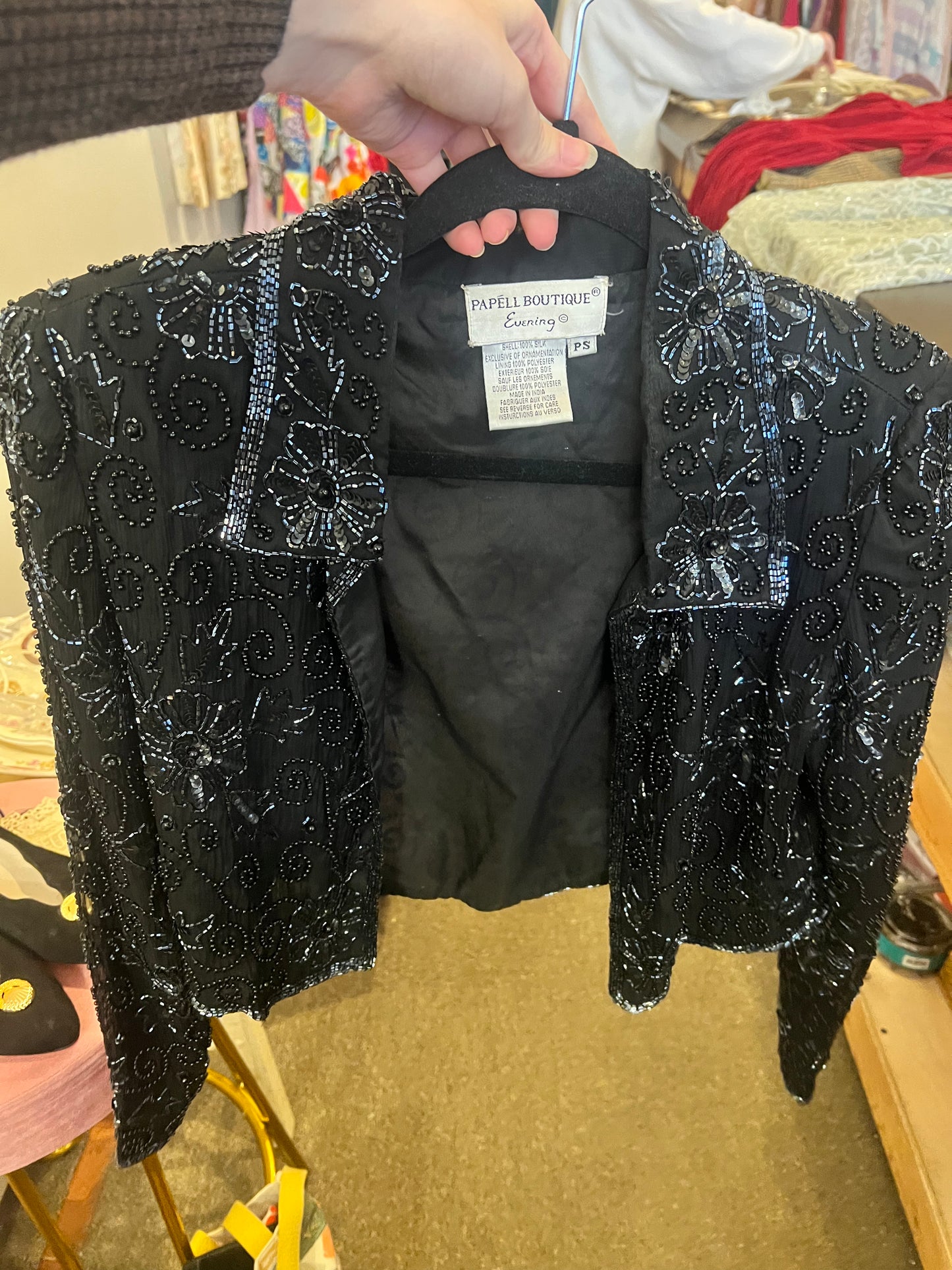 90s Papell Boutique Evening Beaded Jacket