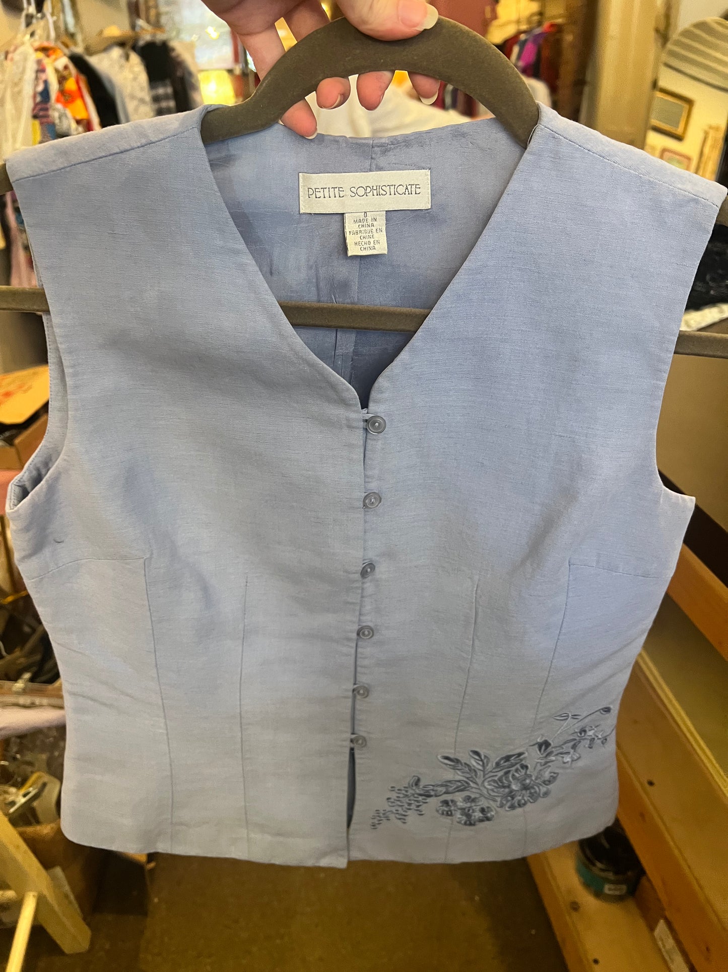 90s Petite Sophisticate Embroidered Vest