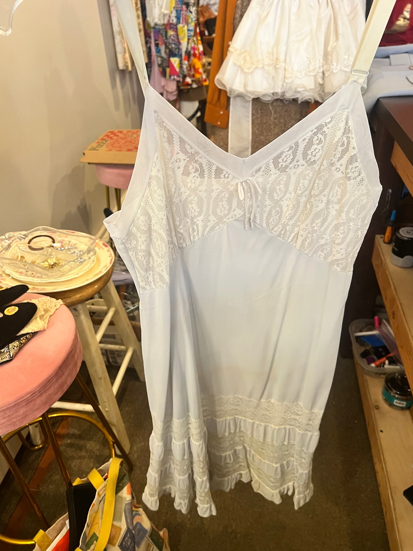 50s/60s Lace Detail Slip Dress