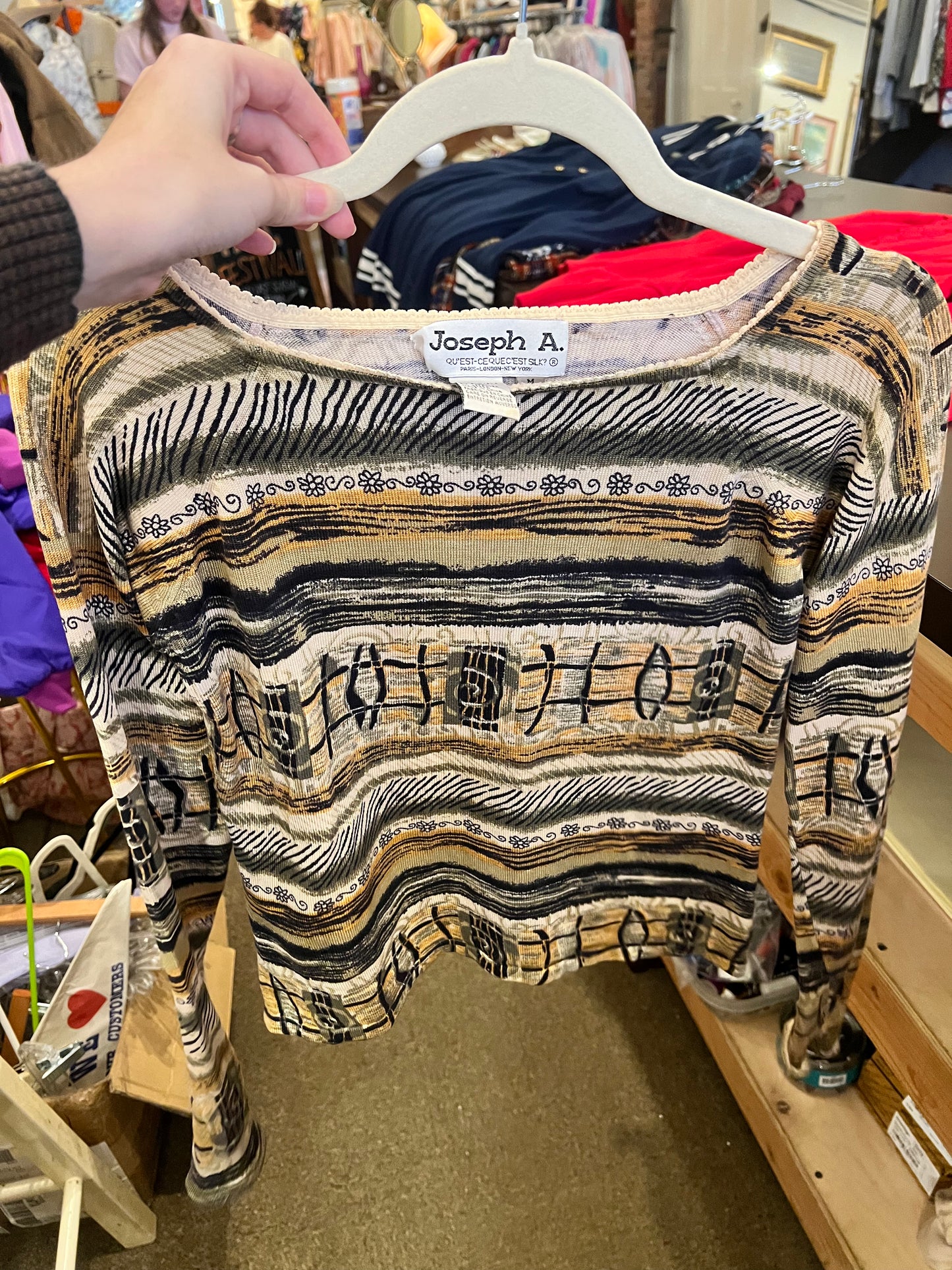 80s/90s Joseph A Printed Long Sleeve