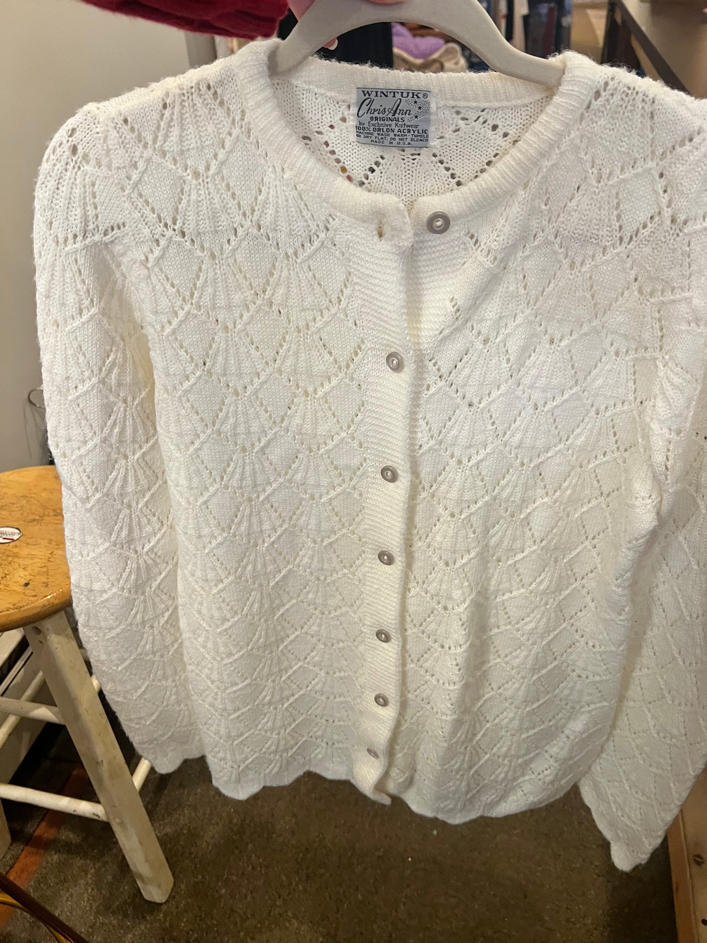 80s Chris Ann Scalloped Edge Cardigan