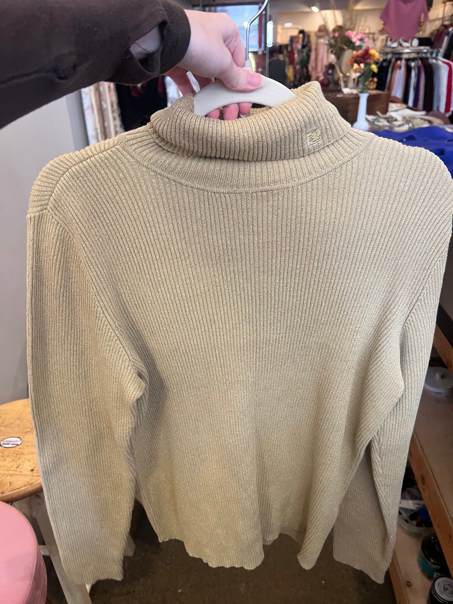 90s Lauren Ralph Lauren Metallic Turtleneck Sweater