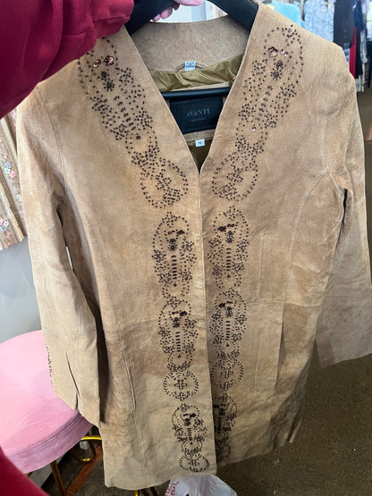 90s/2000s Avanti Suede Beaded Jacket