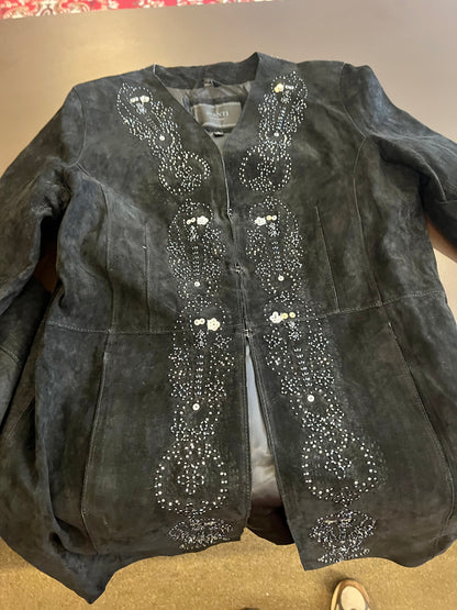 90s/2000s Avanti Suede Beaded Jacket