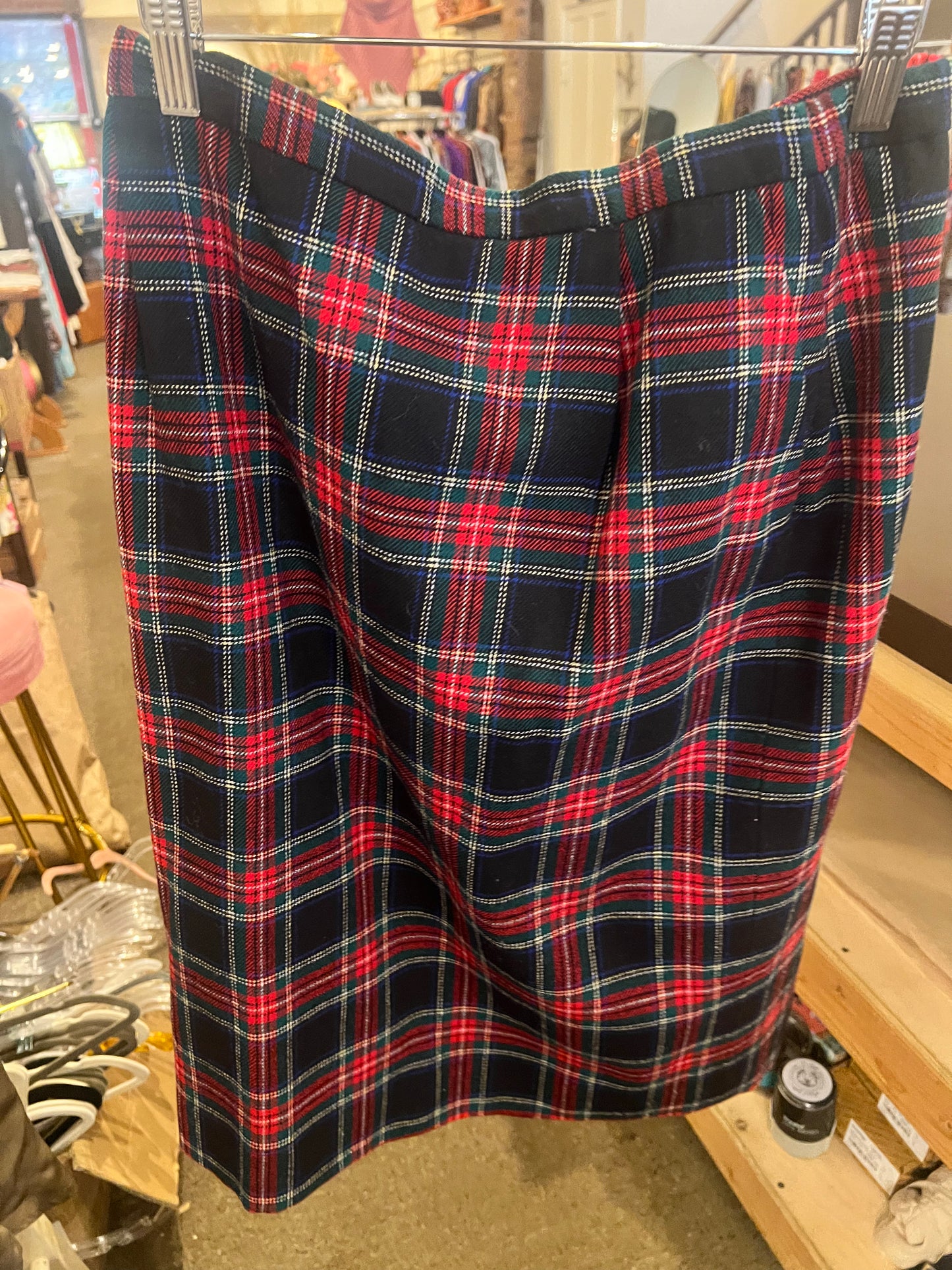 90s Pendleton Plaid Wool Skirt