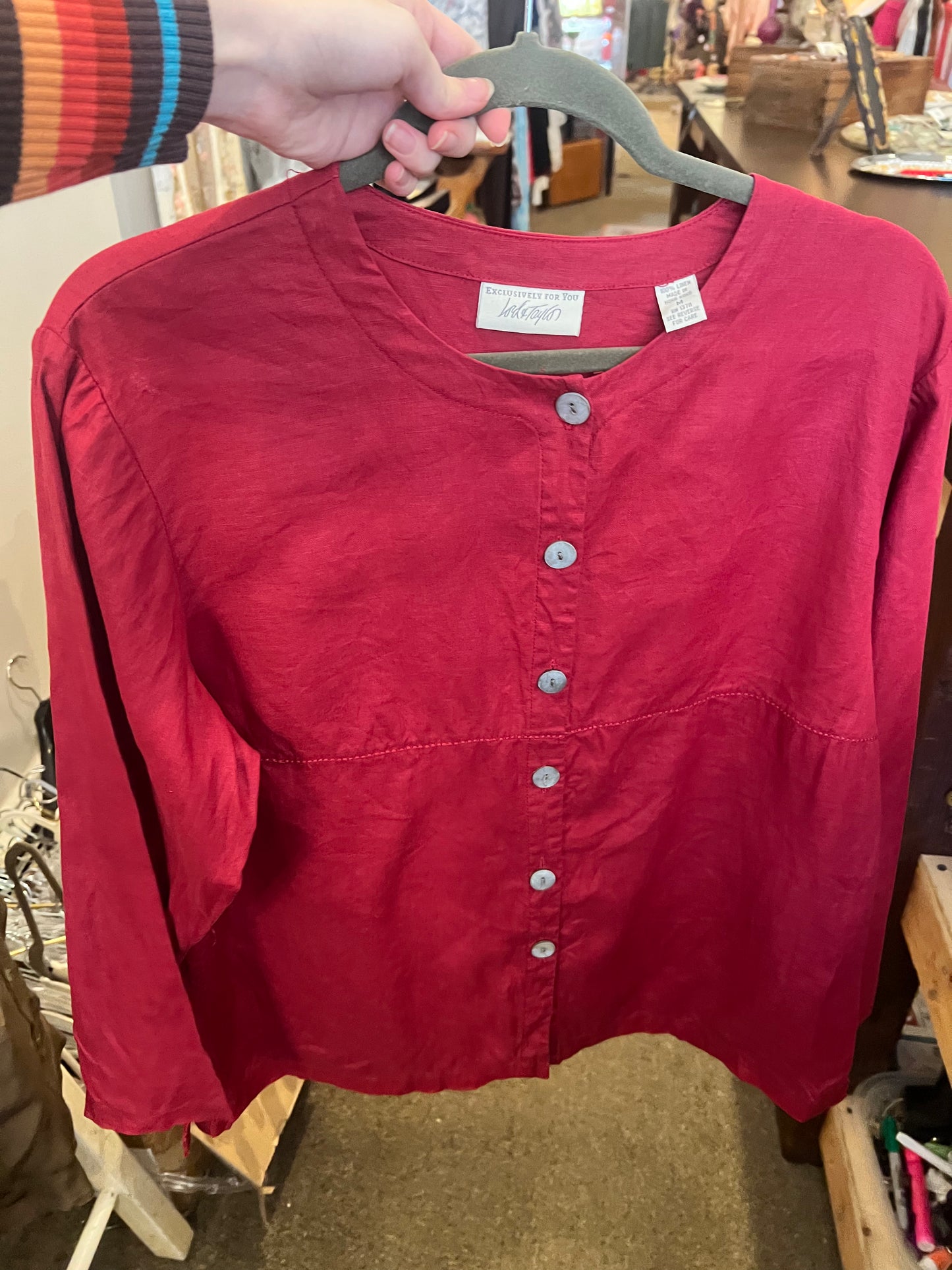 90s Lord & Taylor Linen Button Down Top