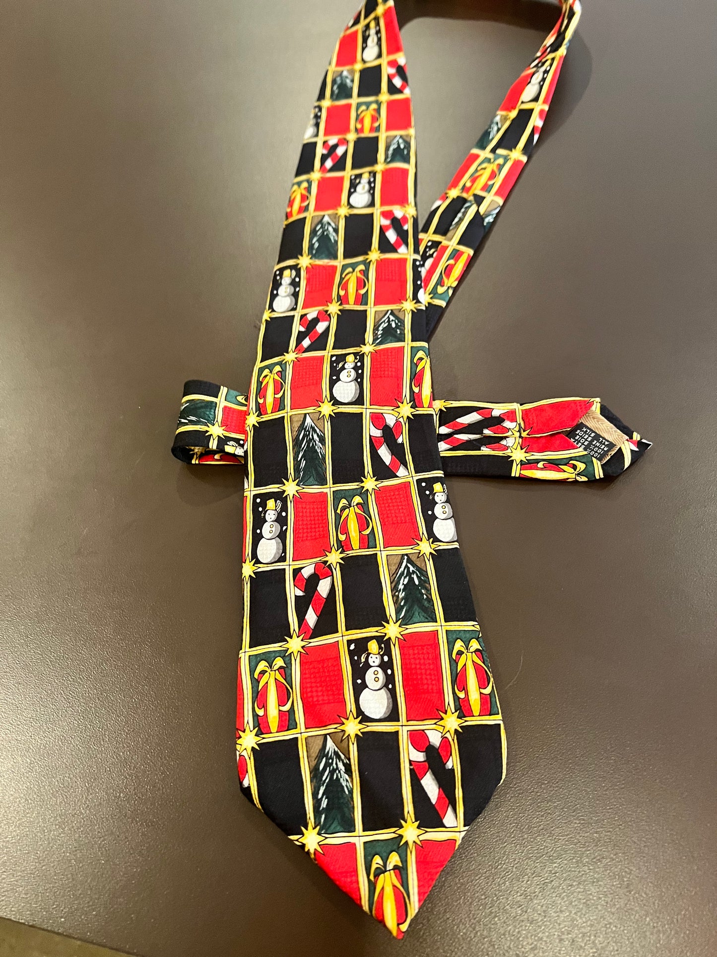 Vintage XYZ Inc Silk Christmas Tie